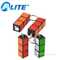 Plastic MINI Customized LOGO 1 LED Magic Cube Keychain Light For Gift